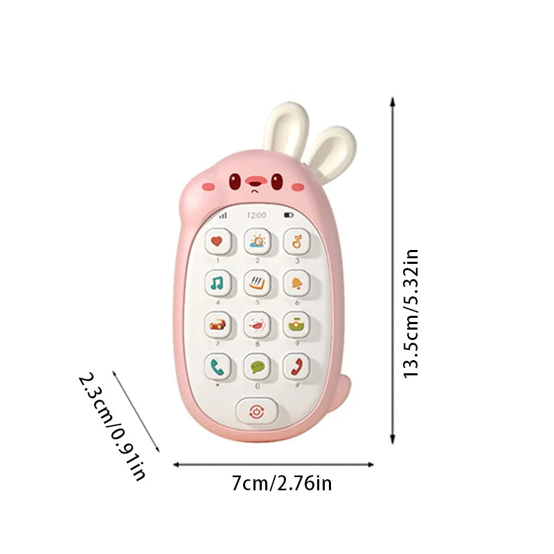 Baby Rabbit Toy Mobile Phone – Chewable Teether, Music Buttons, No‑Battery Early Learning Toy Av8Store Av8Store