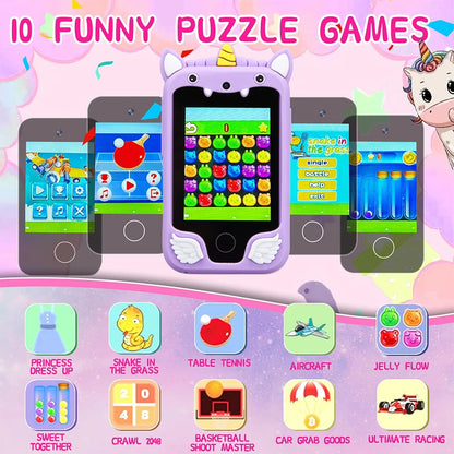 Kids Unicorn Smart Phone Toy | 2.8" Touchscreen, Dual Camera, MP3 & 10 Games | Av8Store Australia AEX Av8Store