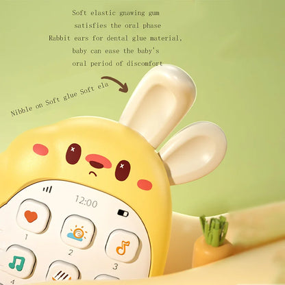 Baby Rabbit Toy Mobile Phone – Chewable Teether, Music Buttons, No‑Battery Early Learning Toy Av8Store Av8Store