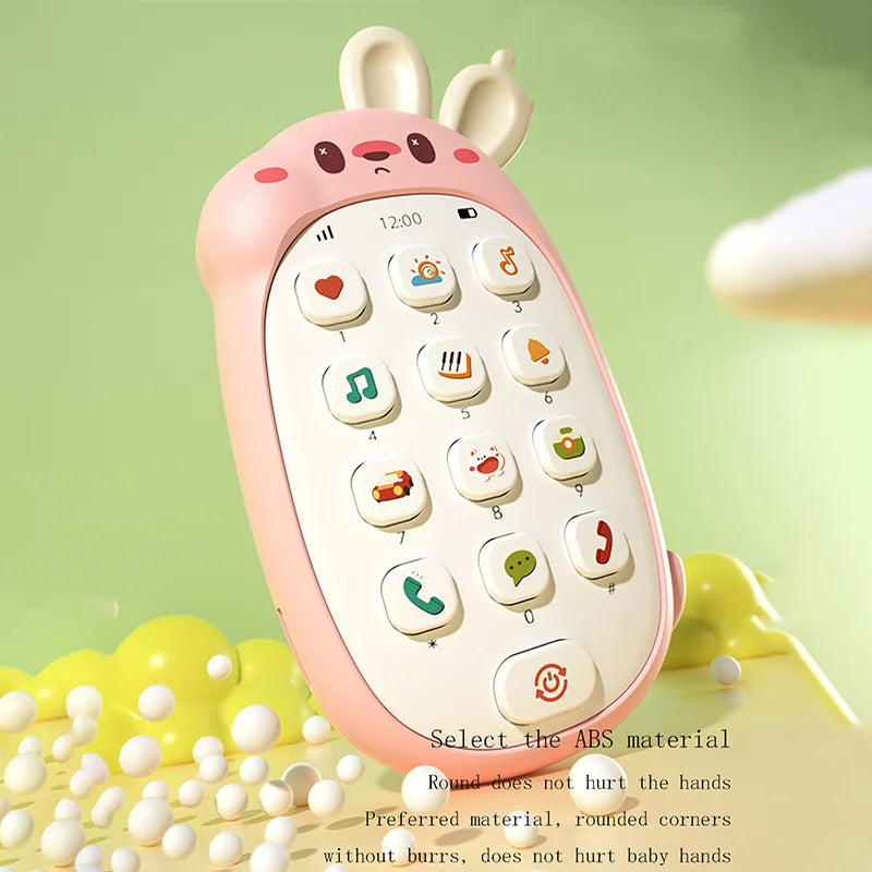 Baby Rabbit Toy Mobile Phone – Chewable Teether, Music Buttons, No‑Battery Early Learning Toy Av8Store Av8Store