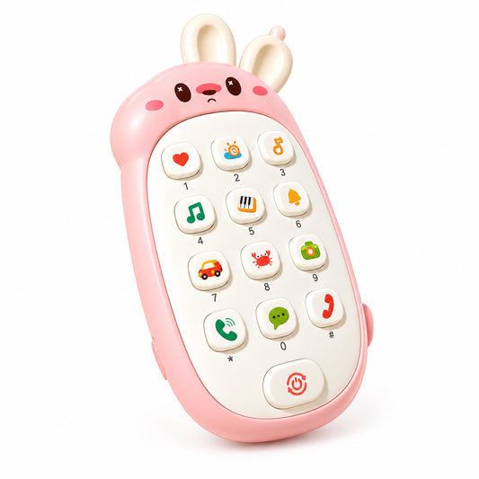 Baby Rabbit Toy Mobile Phone – Chewable Teether, Music Buttons, No‑Battery Early Learning Toy Av8Store Av8Store