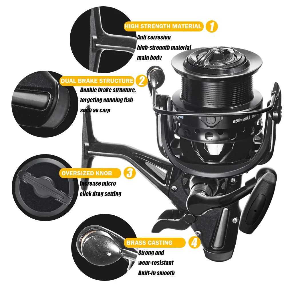 Fishing Double Drag Spinning Reel 7000 – 12KG Drag, Large Spool for Freshwater, Estuary & Light Saltwater | Av8store.com.au AEX Av8Store