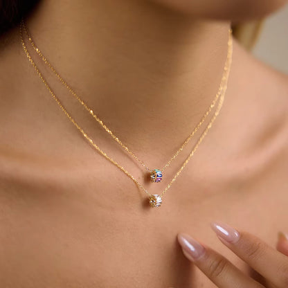 Women's Zircon Bead Pendant Necklace | 18K Gold Plated | Clear & Multicolour | Gift for Her AEX Av8Store