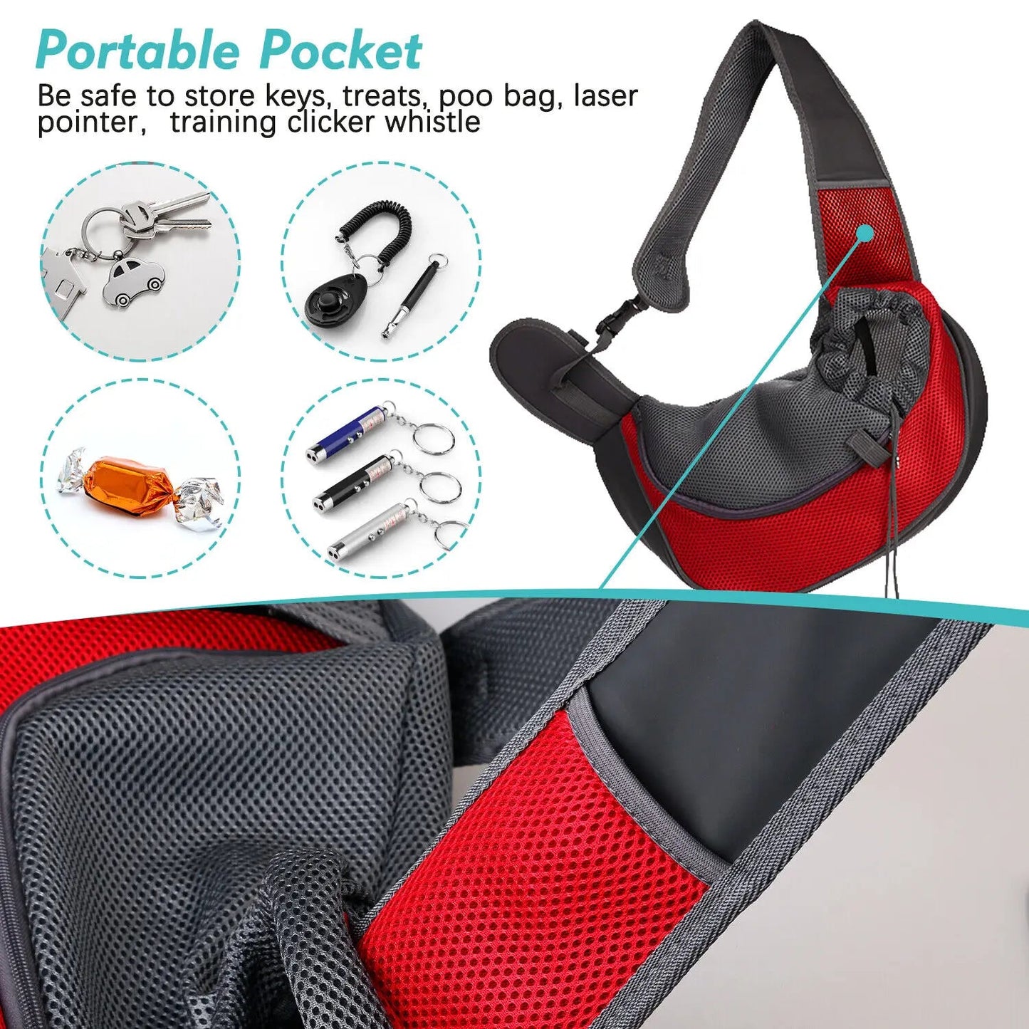 Pet Puppy Sling Carrier Bag – Mesh Oxford Shoulder Pouch for Small Dogs | Outdoor Travel AEX Av8Store