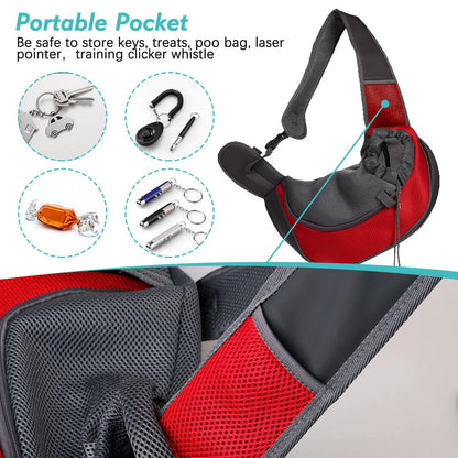 Pet Puppy Sling Carrier Bag – Mesh Oxford Shoulder Pouch for Small Dogs | Outdoor Travel AEX Av8Store