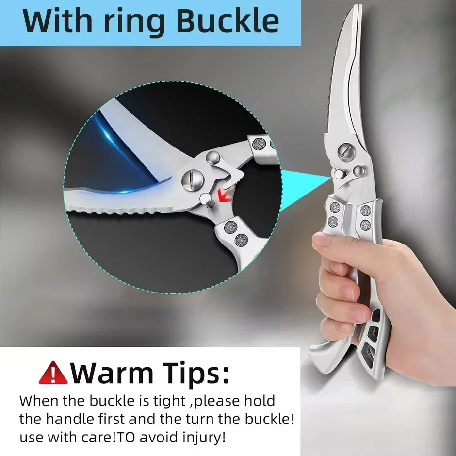 Kitchen Scissors Chicken Bone Kitchen Shears,Duck Fish Cutter Stainless Steel Fish Scissors Scale Clean Cook Scissors Knife Av8Store Av8Store