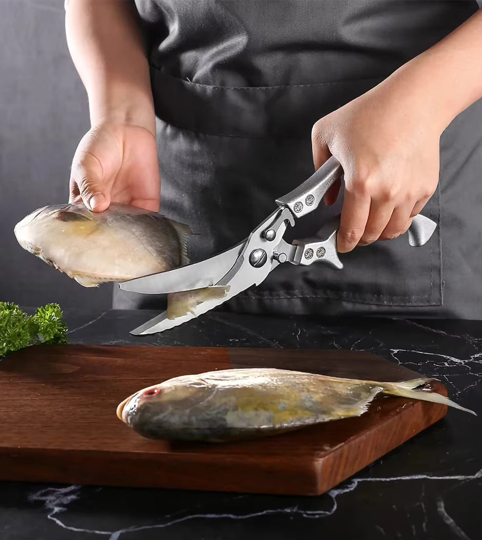 Kitchen Scissors Chicken Bone Kitchen Shears,Duck Fish Cutter Stainless Steel Fish Scissors Scale Clean Cook Scissors Knife Av8Store Av8Store