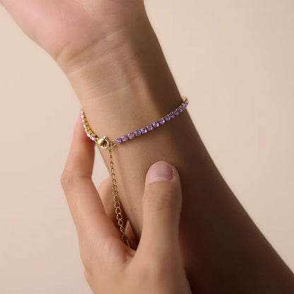 Women's Multicolour Zircon Tennis Bracelet | 18K Gold Plated | Gift for Her AEX Av8Store
