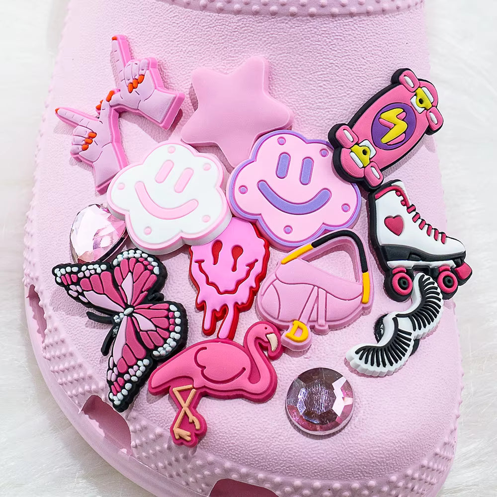 Shoe Charms for Crocs - 100pc Pink Set for Girls AU
