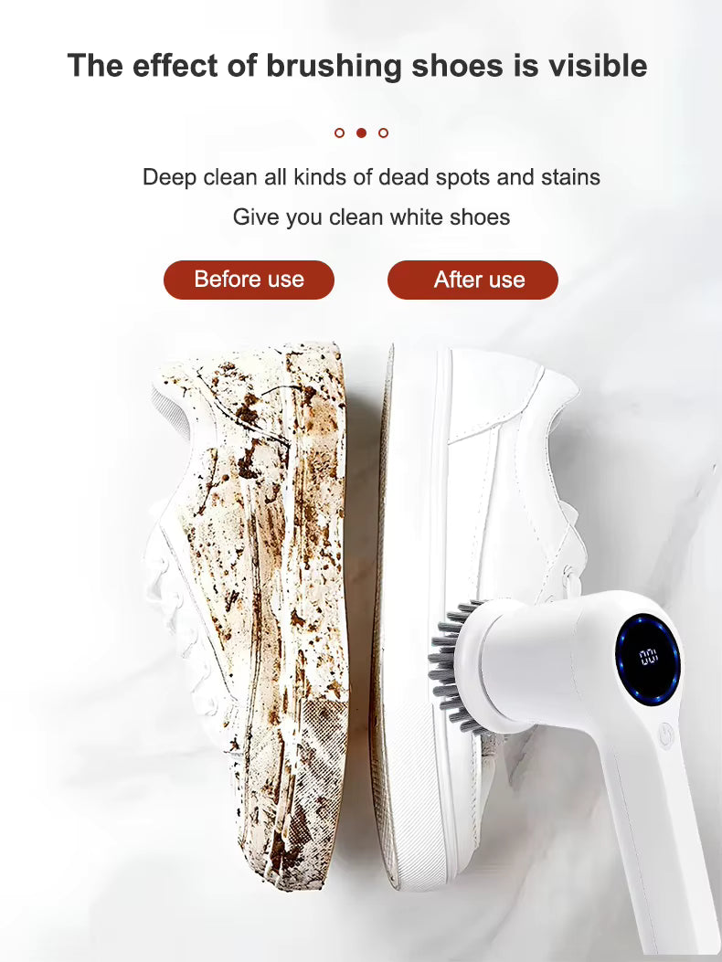 Electric Spin Scrubber | USB Rechargeable | 5 Brush Heads | Cordless Power Scrubber