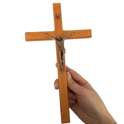 Wood Crucifix Wall Cross – Catholic Jesus Christian Wall Hanging Prayer Decor & Religious Gift AEX