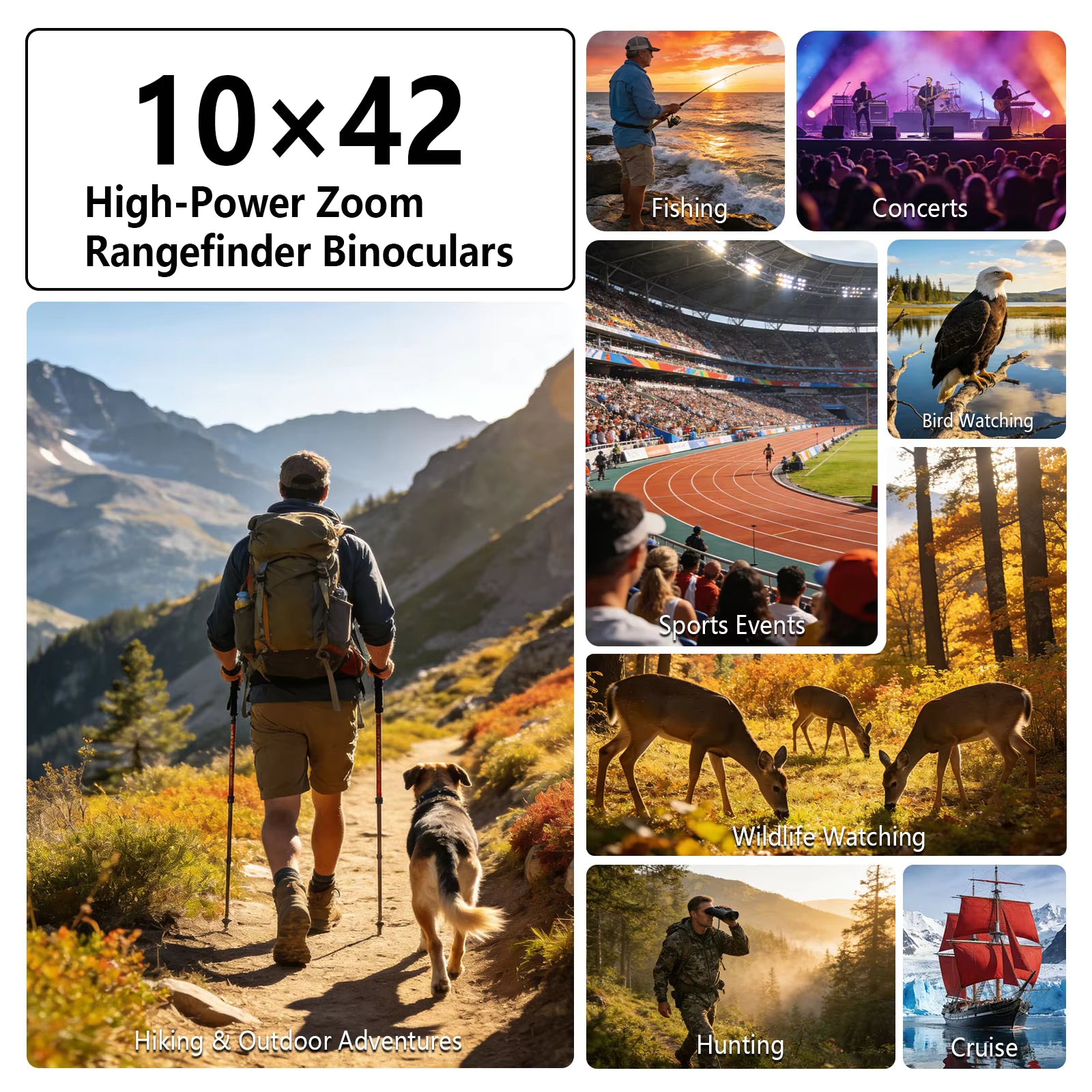 BOSHIWEI 10x42 Laser Rangefinder Binoculars | 1500m Range, IPX5, BAK4 HD Optics | Av8Store Australia AEX Av8Store