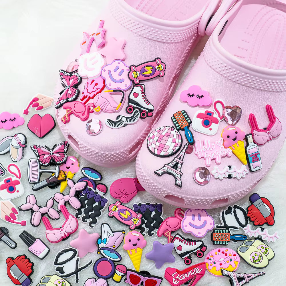 Shoe Charms for Crocs - 100pc Pink Set for Girls AU