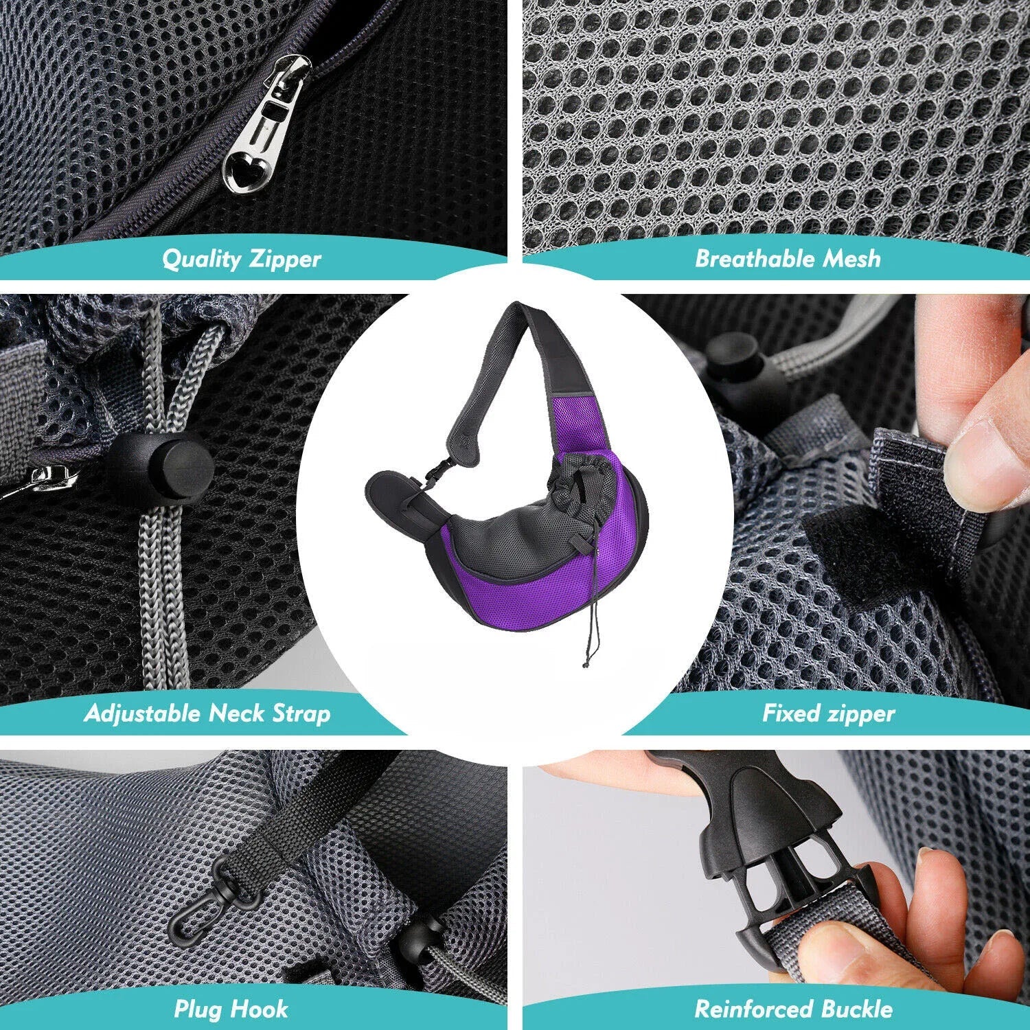 Pet Puppy Sling Carrier Bag – Mesh Oxford Shoulder Pouch for Small Dogs | Outdoor Travel AEX Av8Store