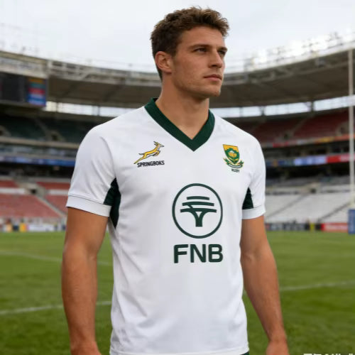 2026 South Africa Springboks Men's Rugby Jersey – White & Green | S–XXXL