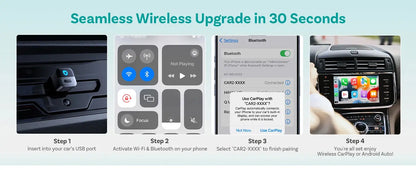 OTTOCAST Mini Pico Wireless CarPlay & Android Auto Adapter – Wi-Fi 6, Plug & Play AEX