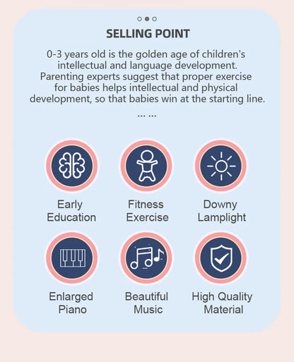 Promotional graphic highlighting the benefits of early childhood development products.
