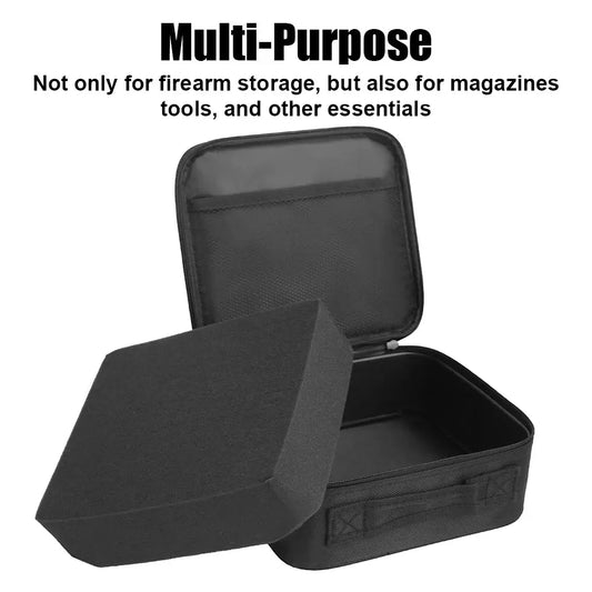 Hard Pistol Case Waterproof Handgun Storage Box Carry Bag with DIY Pre‑Cut Foam AEX