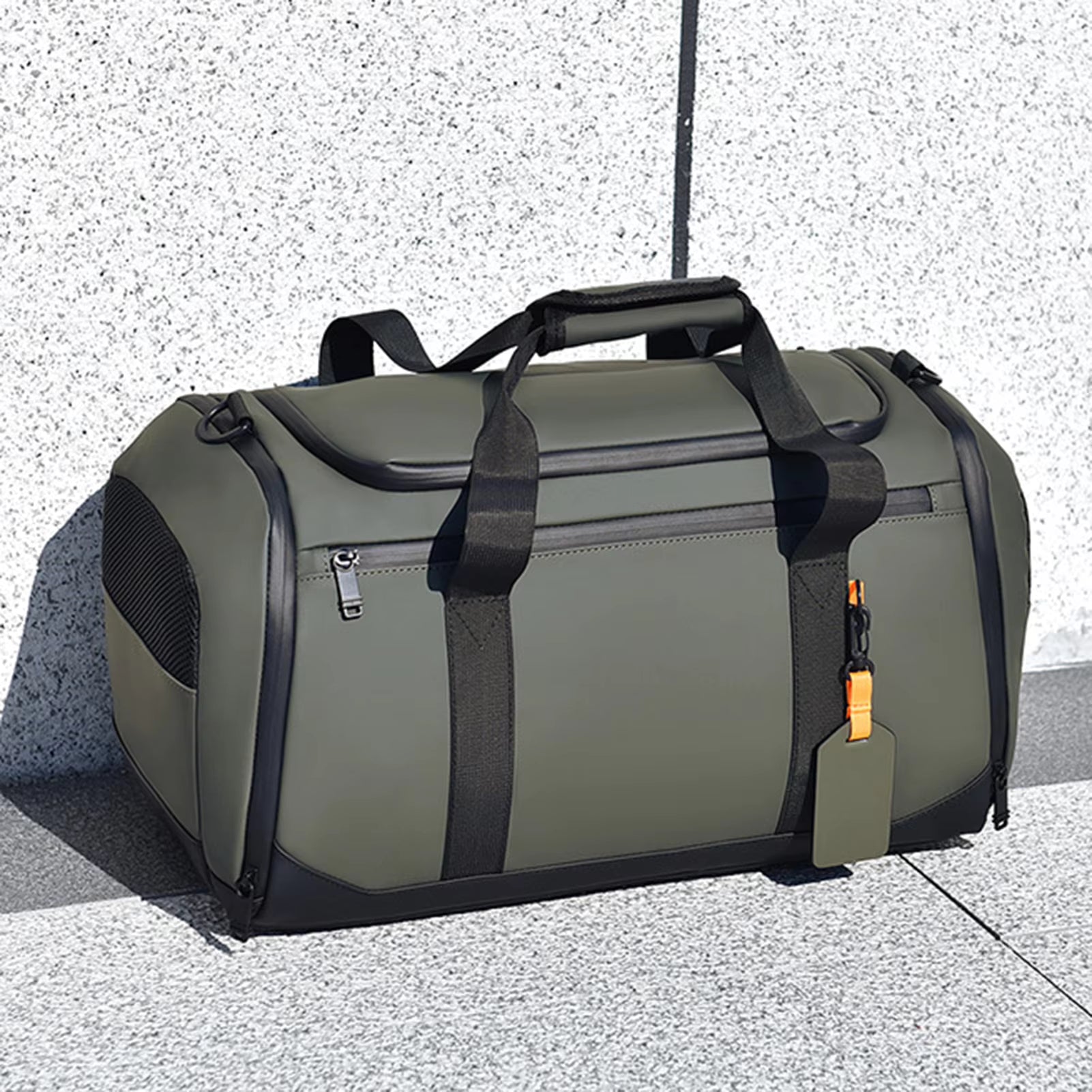 Unisex large capacity travel duffel bag - front view