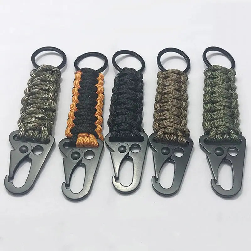 Outdoor Paracord Rope Keychain – EDC Survival Lanyard | Military Emergency Cord Key Chain for Hiking & Camping AEX