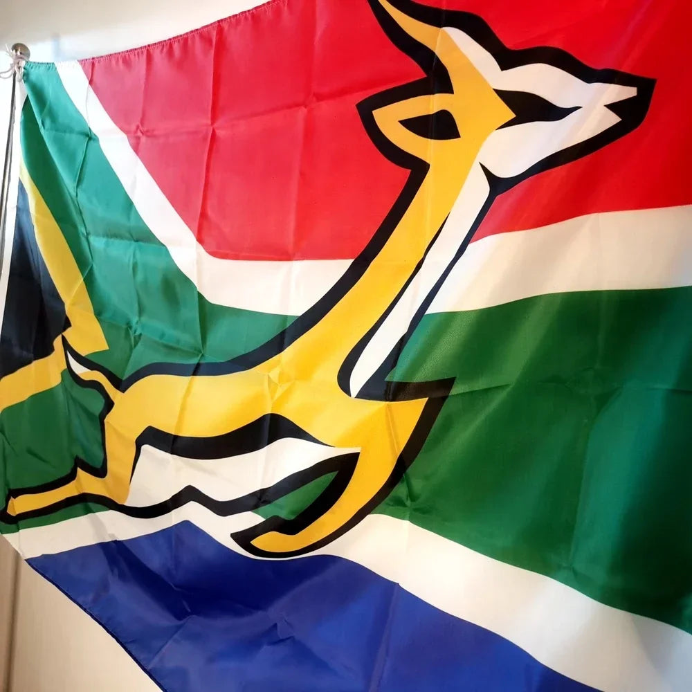 South Africa flag brass grommet detail