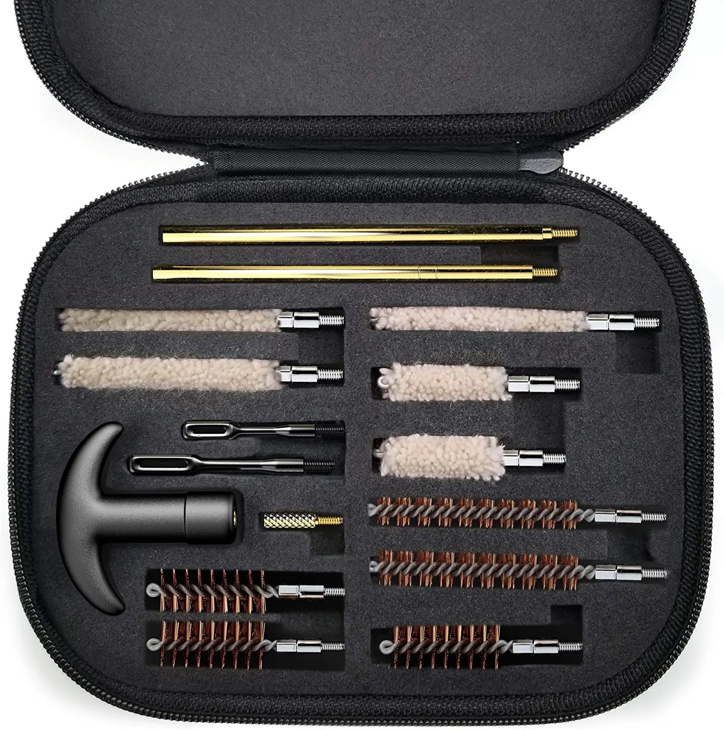 Tactical Pistol Cleaning Kit 16-Piece  | Universal 9mm .22 .357 .38 .40 .44 .45 | Compact Handgun Firearm Set