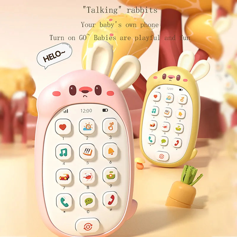 Baby Rabbit Toy Mobile Phone – Chewable Teether, Music Buttons, No‑Battery Early Learning Toy Av8Store Av8Store