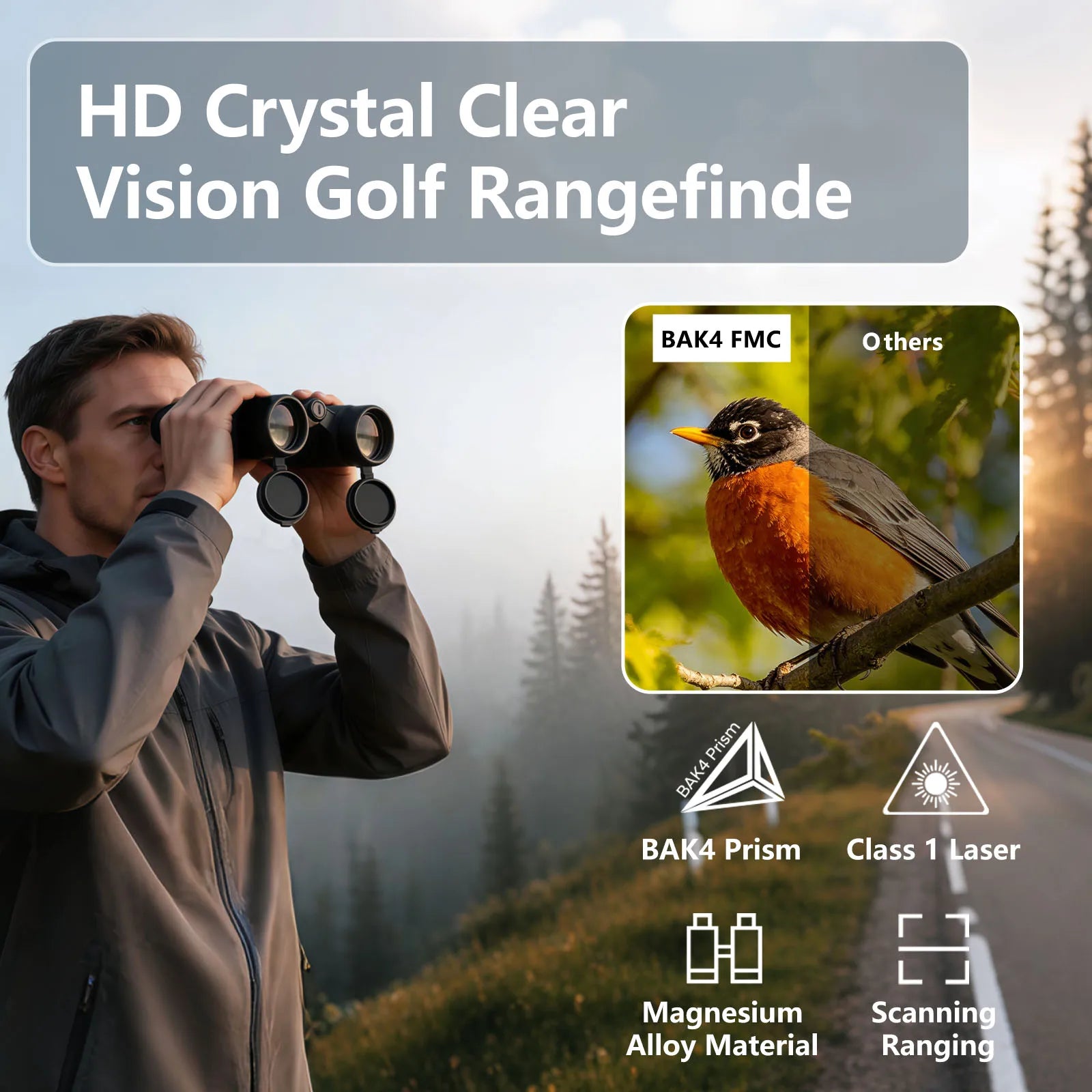BOSHIWEI 10x42 Laser Rangefinder Binoculars | 1500m Range, IPX5, BAK4 HD Optics | Av8Store Australia AEX Av8Store