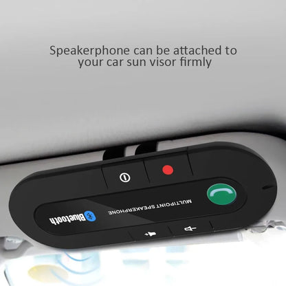Bluetooth Hands-Free Car Kit – Sun Visor Clip Speakerphone with Siri Support, 20Hr Talk Time | Wireless Car Speaker
