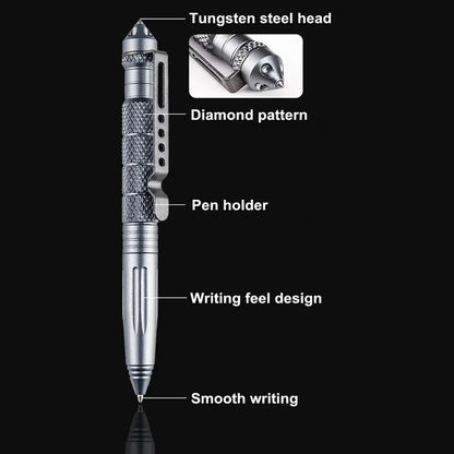 Military Tactical Pen – Multifunction Aluminium Alloy Survival Tool | Outdoor Camping Emergency Glass Breaker Pen AEX