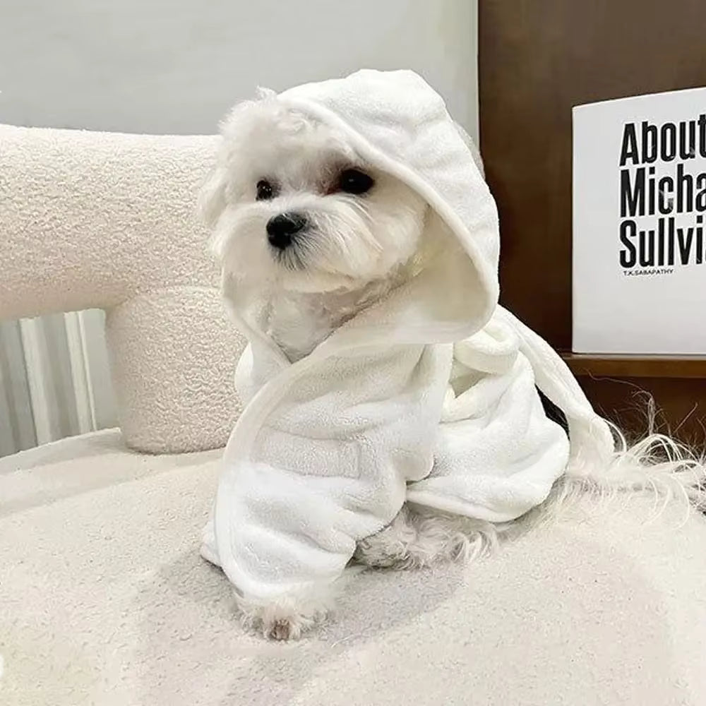 Super Absorbent Hooded Pet Bathrobe & Quick-Dry Towel | Dogs & Cats AEX Av8Store