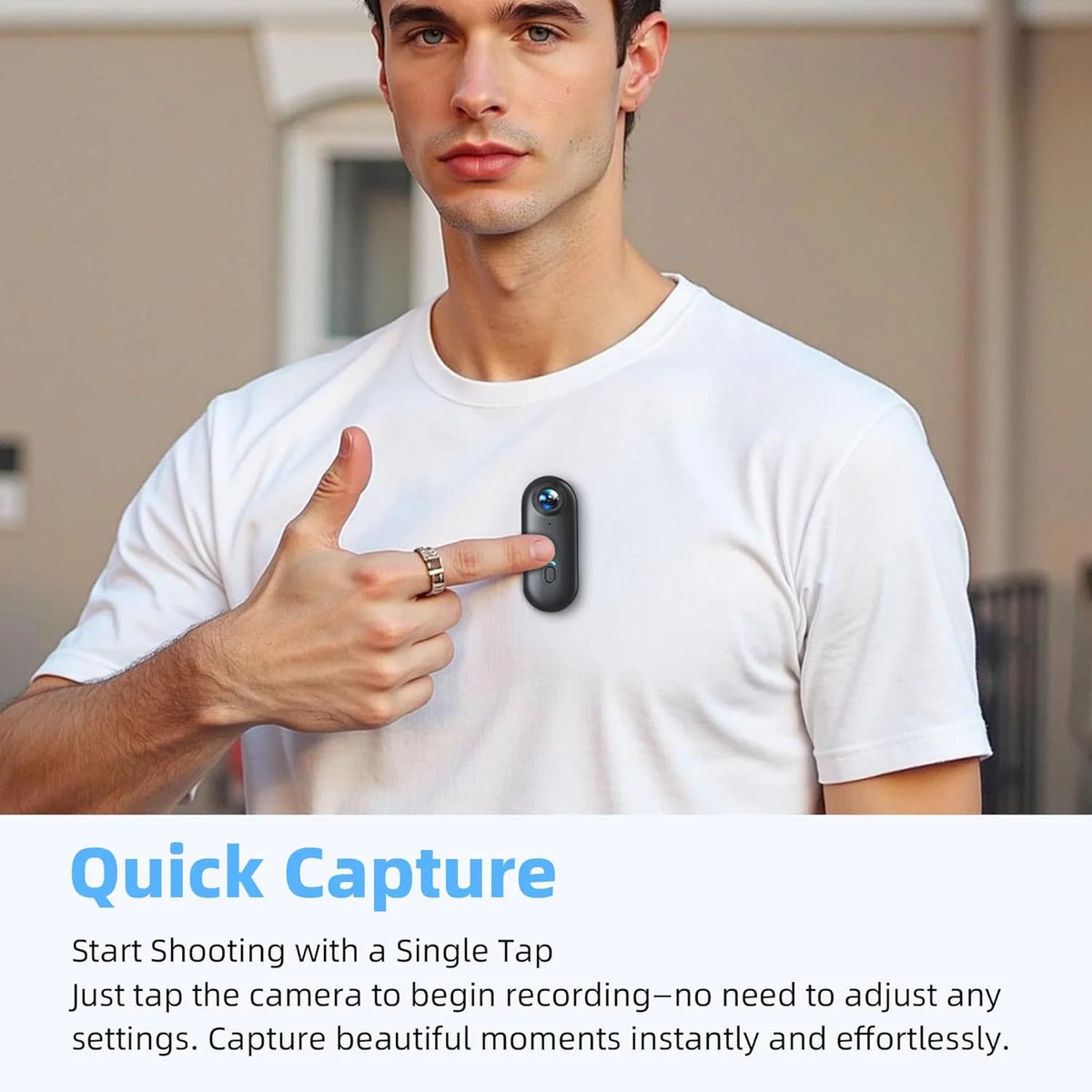 Wearable pocket action camera for chest, helmet and bike use