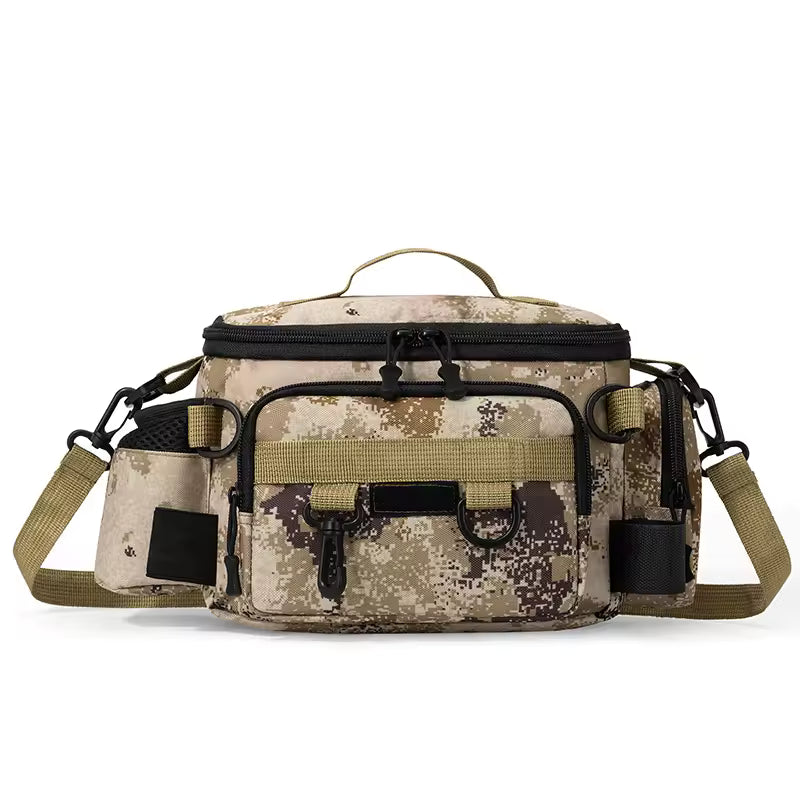 Waterproof Fishing Tackle Bag in Khaki CP, Waist, Shoulder & Crossbody