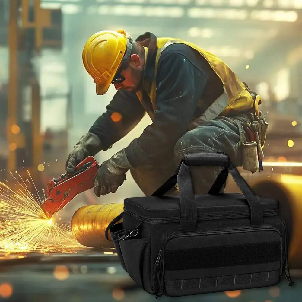 Heavy-Duty Tool Bag 38x22x19cm – Water-Resistant Oxford, Padded Base, Multi-Compartment for Tradies & DIY | Av8store.com.au AEX Av8Store