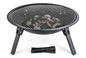 Portable camping BBQ fire pit side view