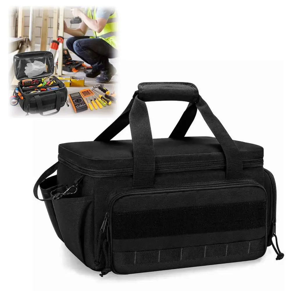 Heavy-Duty Tool Bag 38x22x19cm – Water-Resistant Oxford, Padded Base, Multi-Compartment for Tradies & DIY | Av8store.com.au AEX Av8Store