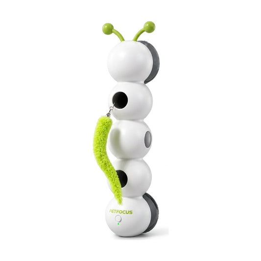 Caterpillar Interactive Cat Toy Motion‑Activated Rechargeable Wack‑A‑Worm Teasing Post AEX Av8Store