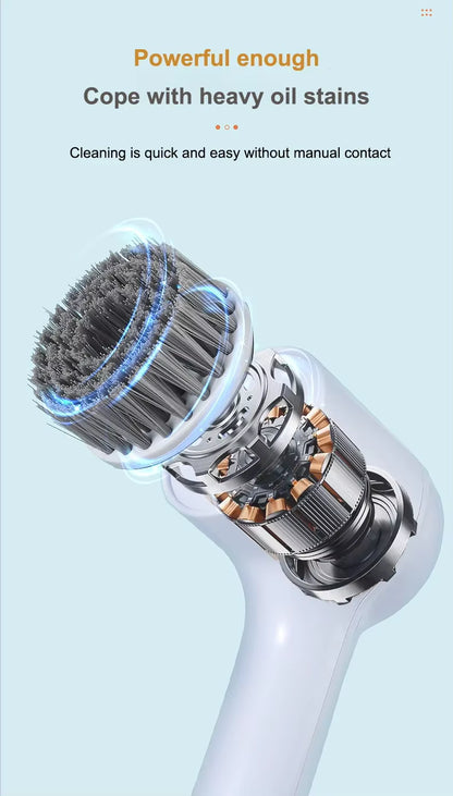 Electric Spin Scrubber | USB Rechargeable | 5 Brush Heads | Cordless Power Scrubber