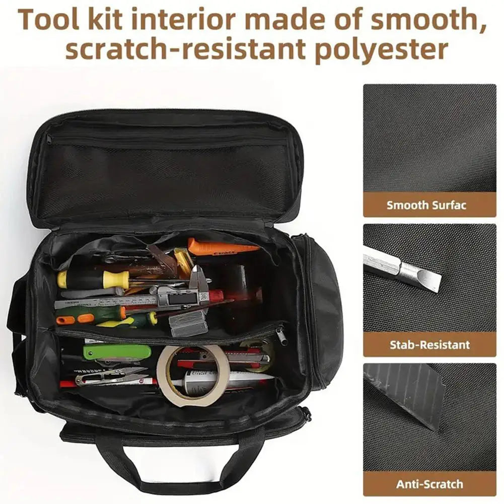 Heavy-Duty Tool Bag 38x22x19cm – Water-Resistant Oxford, Padded Base, Multi-Compartment for Tradies & DIY | Av8store.com.au AEX Av8Store