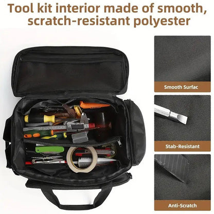 Heavy-Duty Tool Bag 38x22x19cm – Water-Resistant Oxford, Padded Base, Multi-Compartment for Tradies & DIY | Av8store.com.au AEX Av8Store