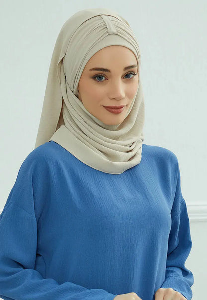 Large Plain Inner Hijab Cap Muslim Headwrap High‑Stretch Voile Ramadan Undercap AEX