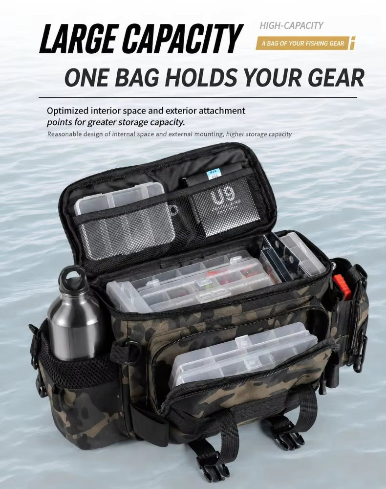 Waterproof Fishing Tackle Bag – 4-Way Wear, Rod Holder & Multi-Pocket | Waist, Shoulder & Crossbody AEX Av8Store