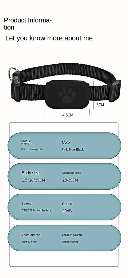 Pet GPS Tracker Collar – Anti-Lost Bluetooth Locator for Cats & Dogs