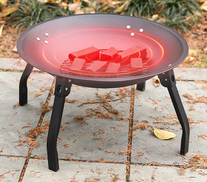 Portable folding fire pit grill with legs