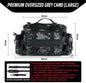 Large Waterproof Fishing Tackle Bag in Gray Camo, Waist, Shoulder & Crossbody