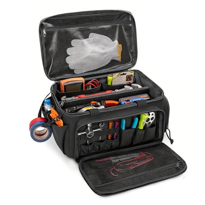 Heavy-Duty Tool Bag 38x22x19cm – Water-Resistant Oxford, Padded Base, Multi-Compartment for Tradies & DIY | Av8store.com.au AEX Av8Store