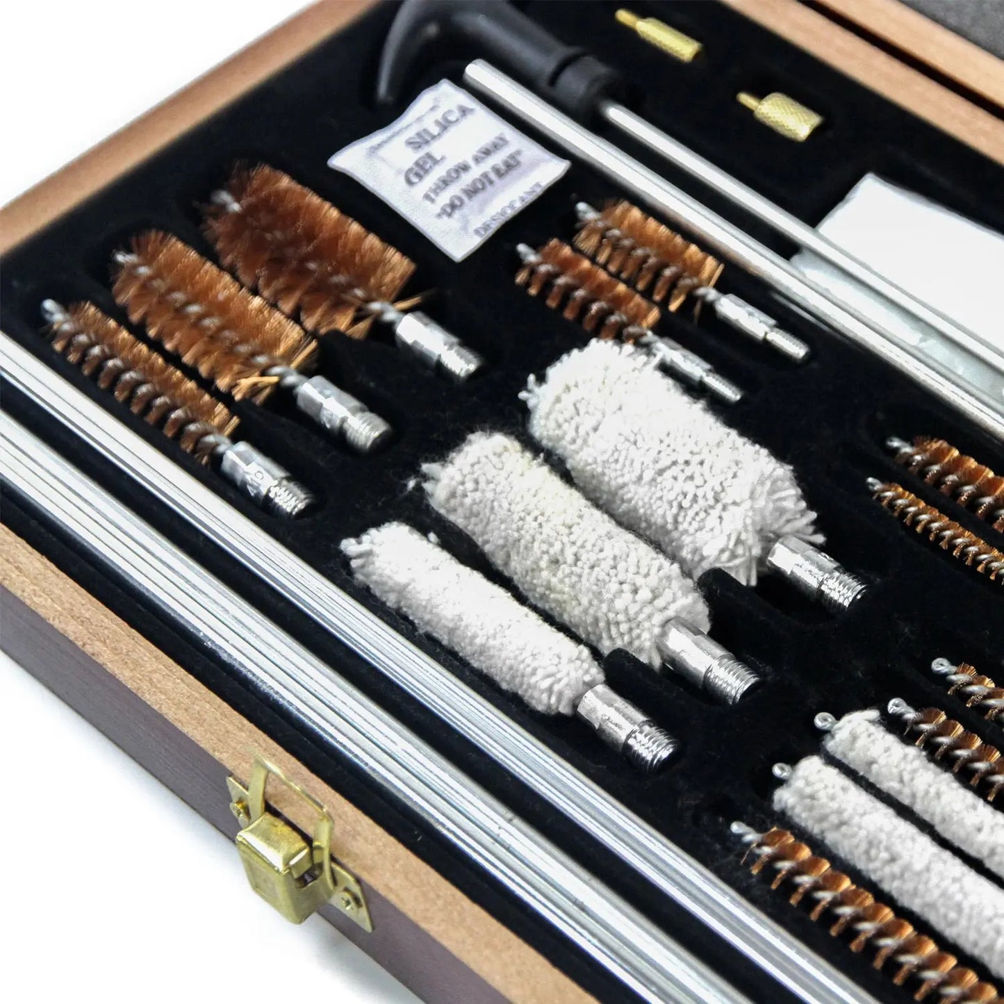 Universal Gun Cleaning Kit Rifle Pistol Shotgun Brush Set in Wooden Storage Box AEX
