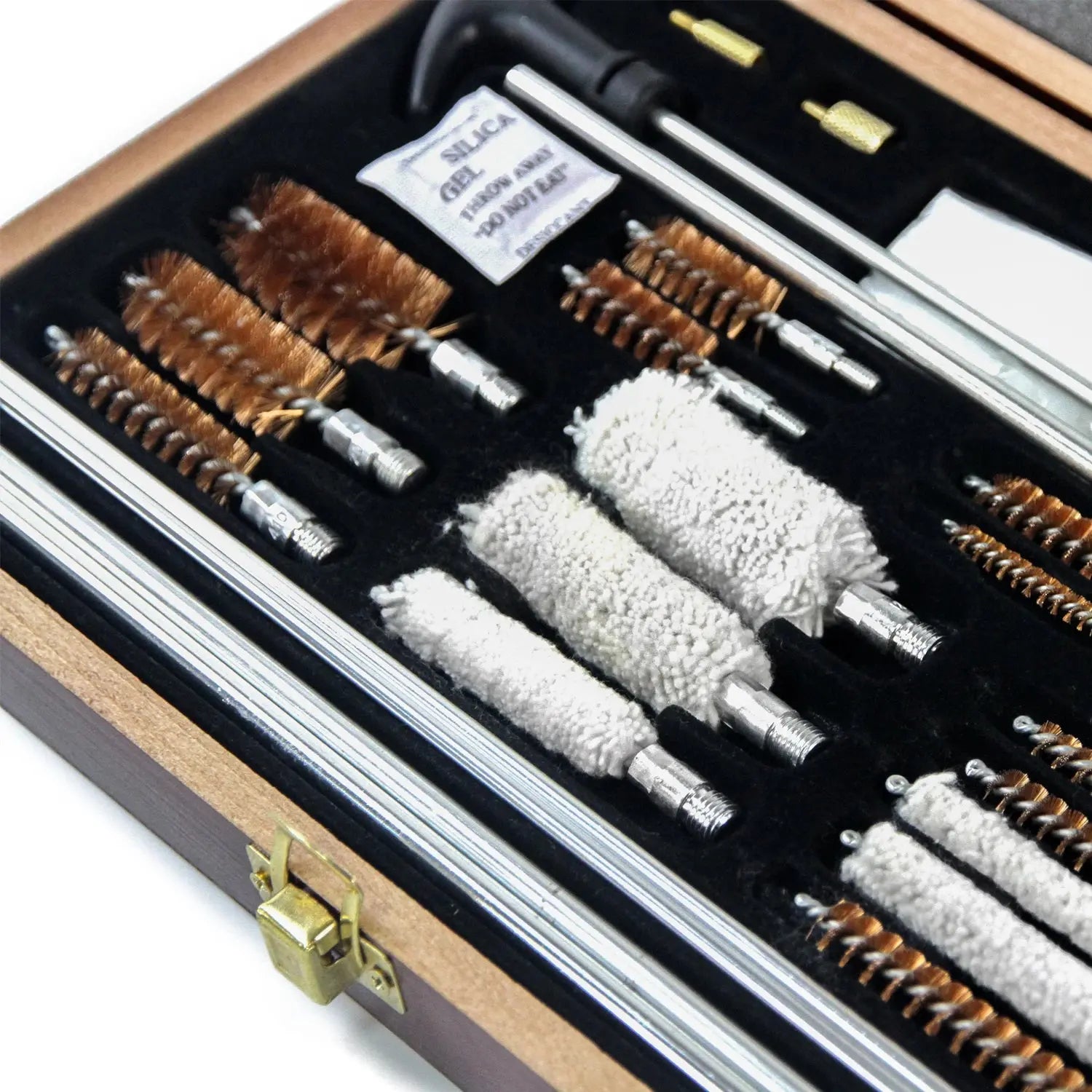Universal Gun Cleaning Kit Rifle Pistol Shotgun Brush Set in Wooden Storage Box AEX