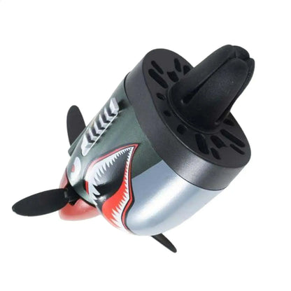 Small underwater drone with shark design on a white background