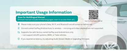 OTTOCAST Mini Pico Wireless CarPlay & Android Auto Adapter – Wi-Fi 6, Plug & Play AEX